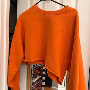 Aritzia TNA Cozy AF Orange Cropped Sweatshirt !!
